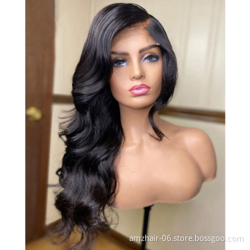 Unprocessed loose Wave Raw indian Human Hair Hd Full Lace Front Wig For Black Women Wholesale Glueless Lace Frontal Closure Wig